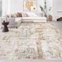 Area Rugs 9x12 Living Room: Washable Rug Modern Abstract Large Rugs Soft Non Slip Neutral Rug Stain Resistant Indoor Carpet for Bedroom Kitchen Dining Room Home Office Rugs(Blue Brown,9'x12')