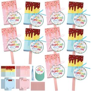 Eaasty 36 Pack 3D Ice Cream Gift Boxes Bulk Summer Vacation Party Gift Favors for Student Class Rewards Ice Cream Party Supplies