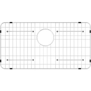 Stainless Steel Sink Grid and Protectors for Bottom of Kitchen Sink 26" x 14" Inches with Rear Drain