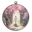 laveliabel Easter Christian Jesus Round Canvas Art Wall Decor, Resurrection Jesus Christ Framed Canvas Prints, Christian He is Risen Round Hanging Wall Decor for Home Bedroom, 10x10 Inches