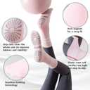 ULEEMARK Womens Pilates Non slip Yoga Socks Dance Gym Exercise Ankle Socks (One Size, 3 Pack Black White Pink)