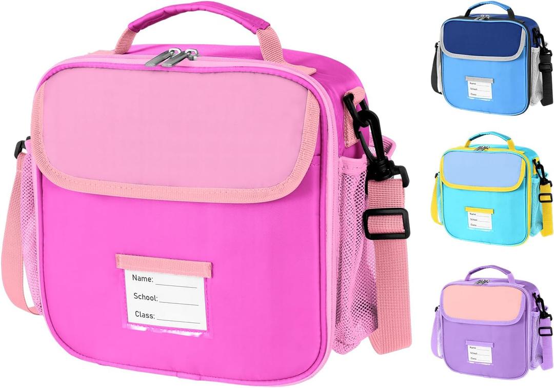 Lunch Bag for Kids Insulated Lunch Boxe for Boys Girls Small Reusable Cooler Tote Lunchbag Back to School Cute Lunchbox for Teens (pink)
