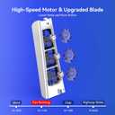 NEWDERY Cooling Fan for PS5, Upgraded 9-Blades & Larger Fan Quiet Cooler with Auto Speed, Extra USB3.0 Port & LED Light for PS5 Only, Not for PS5 Slim/Pro, White