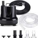 CWKJ Fountain Pump, 550GPH (40W 2200L/H) Submersible Water Pump, Durable Outdoor Fountain Water Pump with 6.5ft Tubing (ID x 1/2-Inch) for Aquarium, Pond, Fish Tank, Water Pump Hydroponics, Backyard