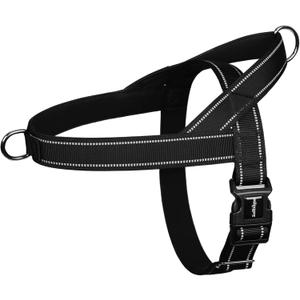 rabbitgoo Dog Harness No Pull, Quick Fit for Large Dogs with Soft Padded Handle, Chest Adjustable Reflective Pet Vest, No Choke Escape Proof for Walking Training, Black L