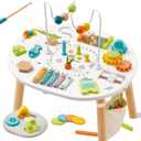Giant bean® Wooden Activity Table for 1 Year Old,Montessori Learning Table, Large