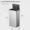 EKO Nova Sensor Trash Can, 21 Gallon/80 Liter Stainless Steel Rectangular Touchless Motion Sensor Trash Can, Matte Metallic