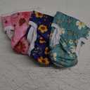 Pet Soft Washable Female Diapers (3 Pack) Female Dog Diapers, Comfort Reusable Doggy Diapers for Girl Dog in Period Heat (Cute Flower, XS) (X-Small:7''-10'')