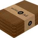 Native Fab Cotton Dish Towel 4 Pack Waffle Weave Tea Towels for Cleaning Drying, 16x26 inches, Soft & Absorbent Washcloths, Kitchen Towel with Hanging Loop, Dish Cloth Set, Brown