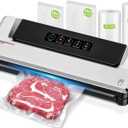 Bonsenkitchen Vacuum Sealer Machine + 2 Rolls Bags & 20 Vacuum Bags, Fast-Compact/Multi-Functional Food Vacuum Sealer with Accessory Hose, High-Speed Continuous Working, Silver