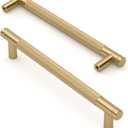 Asidrama 10 Pack 6.3 Inch(160mm) Champagne Bronze Cabinet Pulls Knurled Cabinet Handles Cupboard Handles Kitchen Cabinet Hardware for Cupboard Drawer Pulls 4483
