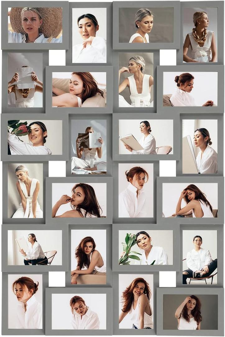24 Opening Collage Picture Frame - Large Photo Frames for 4x6 Pictures Display for Family Gifts Multiple Photos Frame Set Picture Frames Collage for Wall Hanging