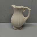 Large Rustic Ceramic Vase for Home Decor, Antique Textured Wide Mouth Farmhouse Clay Jug Pitcher Pottery Flower Vases with Handle for Aesthetic Gift (9''B)