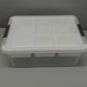 17 QT Plastic Storage Box with Removable Tray Craft Organizers and Storage Clear Storage Container for Organizing Bead, Tool, Sewing, Playdoh (White, 1Pack-17QT)
