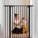 42" Extra Tall Baby Gate for Stairs Doorways, Fits Openings of 29.5" to 40.5" Wide, Auto Close Extra Wide Baby and Pet Gate for Doorways and Stairways,Pressure Mounted Dog Gates, Black (H:42 Inch)