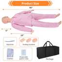 Patient Care Medical Manikin, 5.24ft Life Size Patient Human Model Multifunction Demonstration Mannequin with 3 Muscle Module & Patient Gown & Urinary Catheter for Teaching Pratice