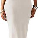 Floerns Women's Sleeveless Maxi Dress Halter Neck Backless Fishtail Hem Evening Bodycon Dresses (White, XS)