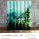 Green Misty Forest Shower Curtain, 72x84 Inch