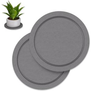 Plant Saucer for Indoors, 2 Pack 6 Inch, Instantly Dry Diatomaceous Earth Plant Trays, Stone Plant Pot Saucers Drip & Drainage Tray, Womens Gifts for Home, Gray