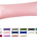 Satin Body Pillow Cover, Pink Silky Cooling Satin-Silk Body Pillow Cases with Envelope Closure (20x54, Pink)