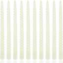10 Inch 10Pack Ivory Spiral Taper Candle Set Long Buring Time Dripless Candlesticks for Dinner Parties Home Decoration Wedding and Shower