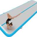Inflatable Air Gymnastics Mat 10ft Tumbling Mat with Electric Pump 4.3ft Extra Wide 4 Inches Thich Tumble Track for Home Use/Training/Cheerleading/Yoga/Water (Blue)