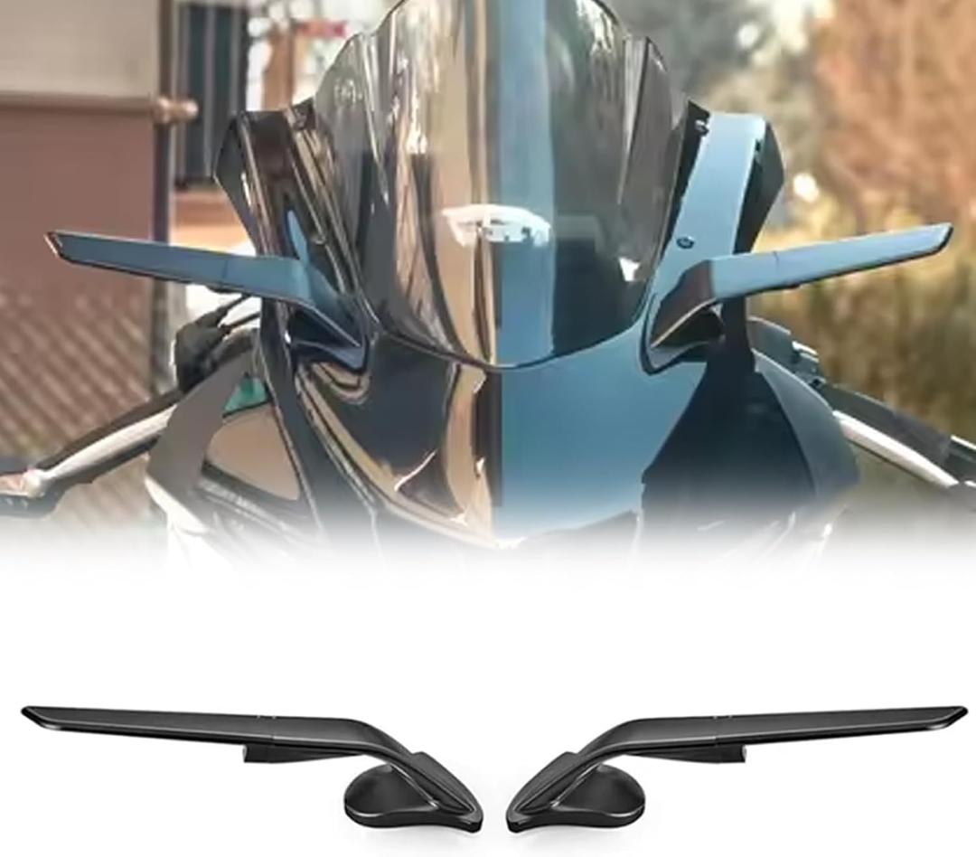 For YZF-R7 yzf r7 2026 2025 2024 2023 2022 2021 accessories side mirror fixed wind wing black 360° rotatable wind wing, large