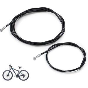 Premium Bike Brake Cable Kit - 1 Pair Front & Rear Brake Cables, Wires, Lines with Housing for Mountain, Vintage, and 20" Kids Bicycles (Black)