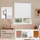 Grandekor No Tools No Drill Cordless Cellular Shades,34" W x 36" H,Blackout Honeycomb Blinds for Indoor Windows,UV Protection Privacy No Drill Blinds for Home,Door,White