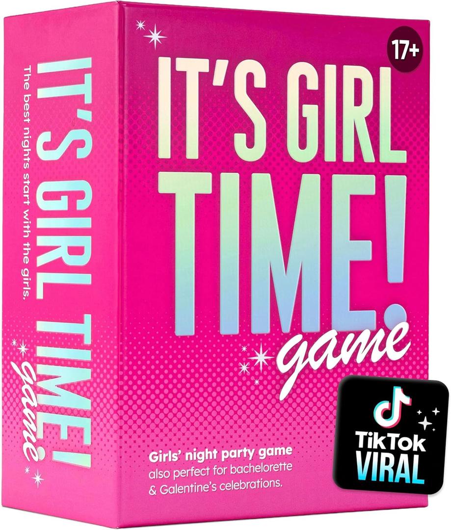 Its Girl Time - Girls Night Card Game for Bachelorette, Galentines or Ladies Night - 240 Sweet & Sassy Questions with Challenges - Fun Party Game for Adults 17+