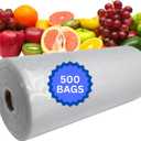 ASSUREPAK Clear Produce Poly Bag On A Roll for Bread, Meat and Groceries - 16"x30" - 500 Bags - 1 Roll Per Case - 1.5 mil