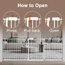 WAOWAO 71.65-85.03" Baby Gate Extra Wide Pressure Mounted Walk Through Swing Auto Close Safety Metal White Toddler Kids Child Dog Pet Puppy for Stairs,Doorways,Kitchen