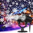 Christmas Projector Lights Outdoor, GUSODOR Dynamic Snowflake Projector IP65 Waterproof 360Rotating LED Projection Lights for Indoor Outdoor Christmas Decoration, Holiday, Yard Decor-Dual-Head A