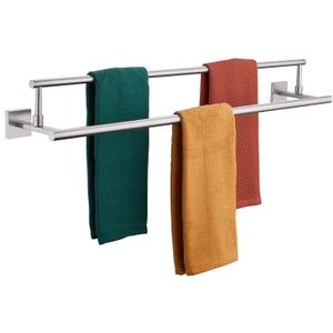 KOKOSIRI Bath Towel Holders Brushed Nickel Bathroom Rack 36 Inch Double Towel Bars Overlength Kitchen Rails Stainless Steel B5009BR-L36