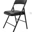 Amazon Basics Comfortable Vinyl-Padded Metal Steel Folding Chairs for Events, Easy to Fold and Store, Black (1 Pack)