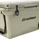EchoSmile 25/30/35/40/60/75 Quart Rotomolded Cooler, Built to Stand up to The Rigors of The Journey (75QT with wheels, Khaki)