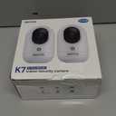 2K Security Camera Indoor-360 Cameras for Home Security and One-Tap Call, Elderly/Cat/Baby/Nanny, Motion Alert, Intelligent Tracking, 2.4GHz WiFi Only, Work with Alexa/Google Home, K7 2Pack