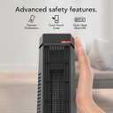 Vornado Rise 20H (2025) Whole Room Tower Heater for Home, 3 Heat Settings, Advanced Safety, Targeted Heating, 20 Inches Tall, Manual Control Dial, Heater for Bedroom, Office, and Home Use, Black