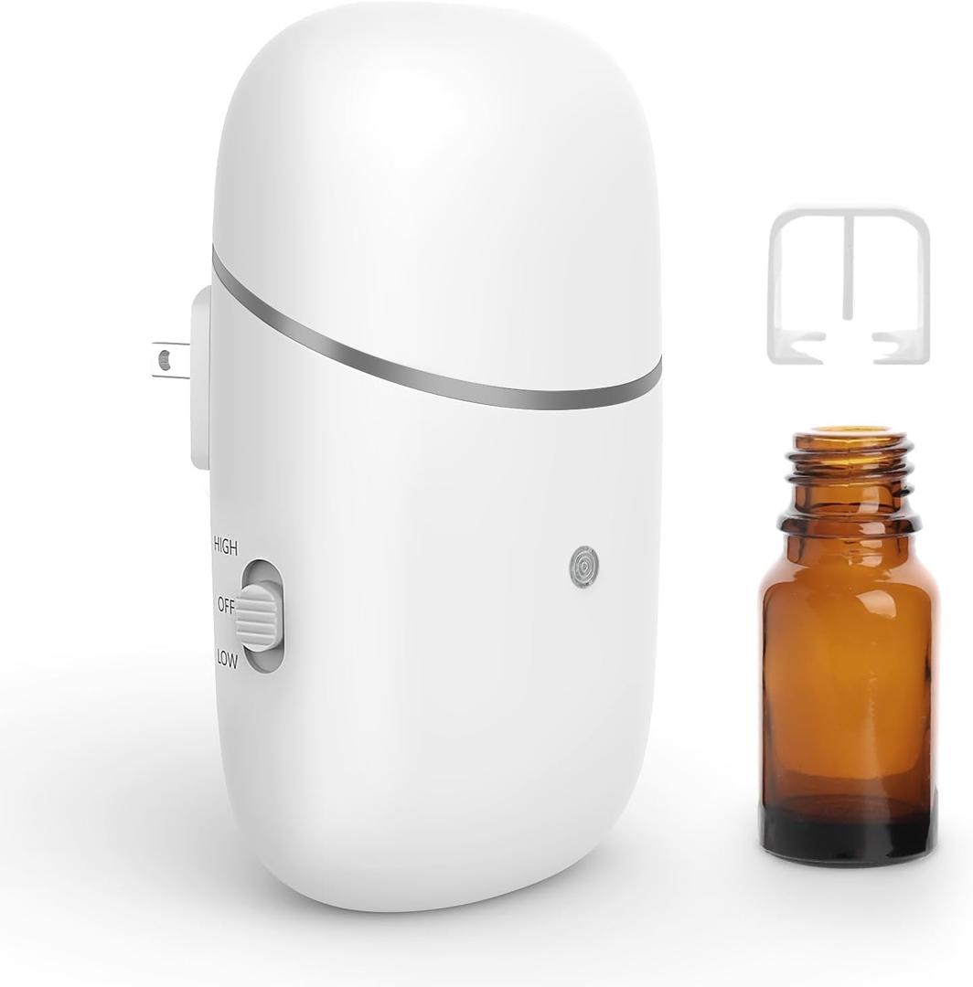 Plug in Waterless Diffuser, Up to 500 Sq. FT Coverage, Essential Oil Diffuser for Home, Office, Hotel, Small Wall Silent & Waterless Oil Diffuser for Scent Air
