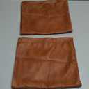 MANDIOO Set of 2 Faux Leather Decorative Throw Pillow Covers Modern Solid Outdoor Cushion Cases Luxury Pillowcases for Couch Sofa Bed 16x16 Inches Brown