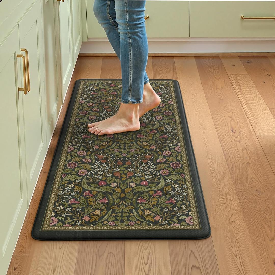 Collive Cushioned Anti Fatigue Kitchen Sink Mats, Olive Green 20"x39"