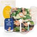 Reusable Cloth Diapers with Wetness Indicator, Swim Diaper, 1 Waterproof Skin Friendly CoversInsert One Size Adjustable Washable Pocket Diapers for Newborns, Baby (11-33 pounds,0-3 Years, Lion)