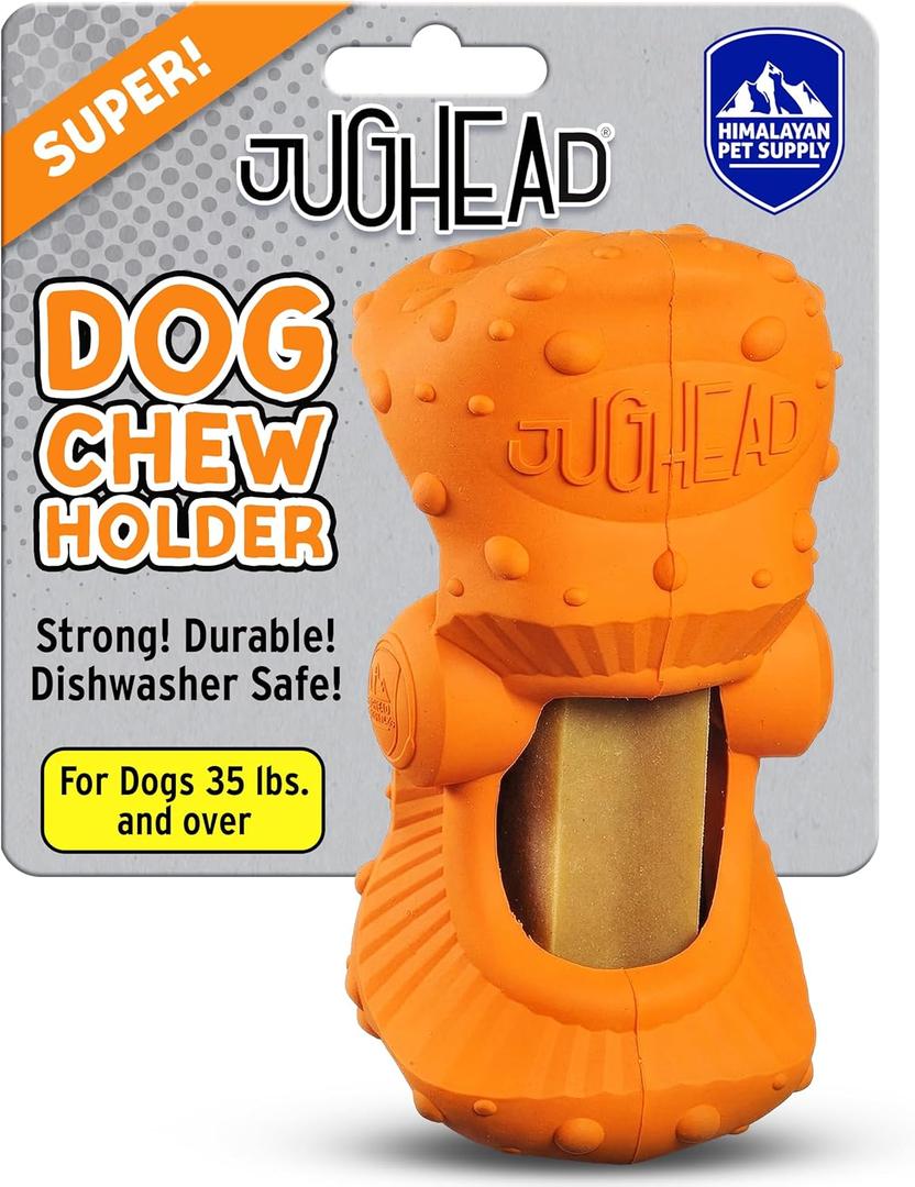 Himalayan Jughead Super Dog Chew Holder - Holds Chews & Treats for Dogs, Slows Down Fast Chewers for Long Lasting Chews - Pair with Jughead Super Insert, and Veggie Treats Like Carrots & Celery