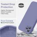 Vooii Compatible with iPhone 11 Pro Case, Upgraded Liquid Silicone with [Flat Edges] [Camera Protection] [Soft Anti-Scratch Microfiber Lining] Phone Case for iPhone 11 Pro 5.8 inch - Lavender Grey
