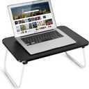 Lap Desks Laptop Tray for Bed or Couch, Breakfast Serving Tray with Folding Legs, Portable & Lightweight Mini Table, Laptop Stand for Working, Reading and Writing, Black, 17"D x 12.2"W x 8.3"H