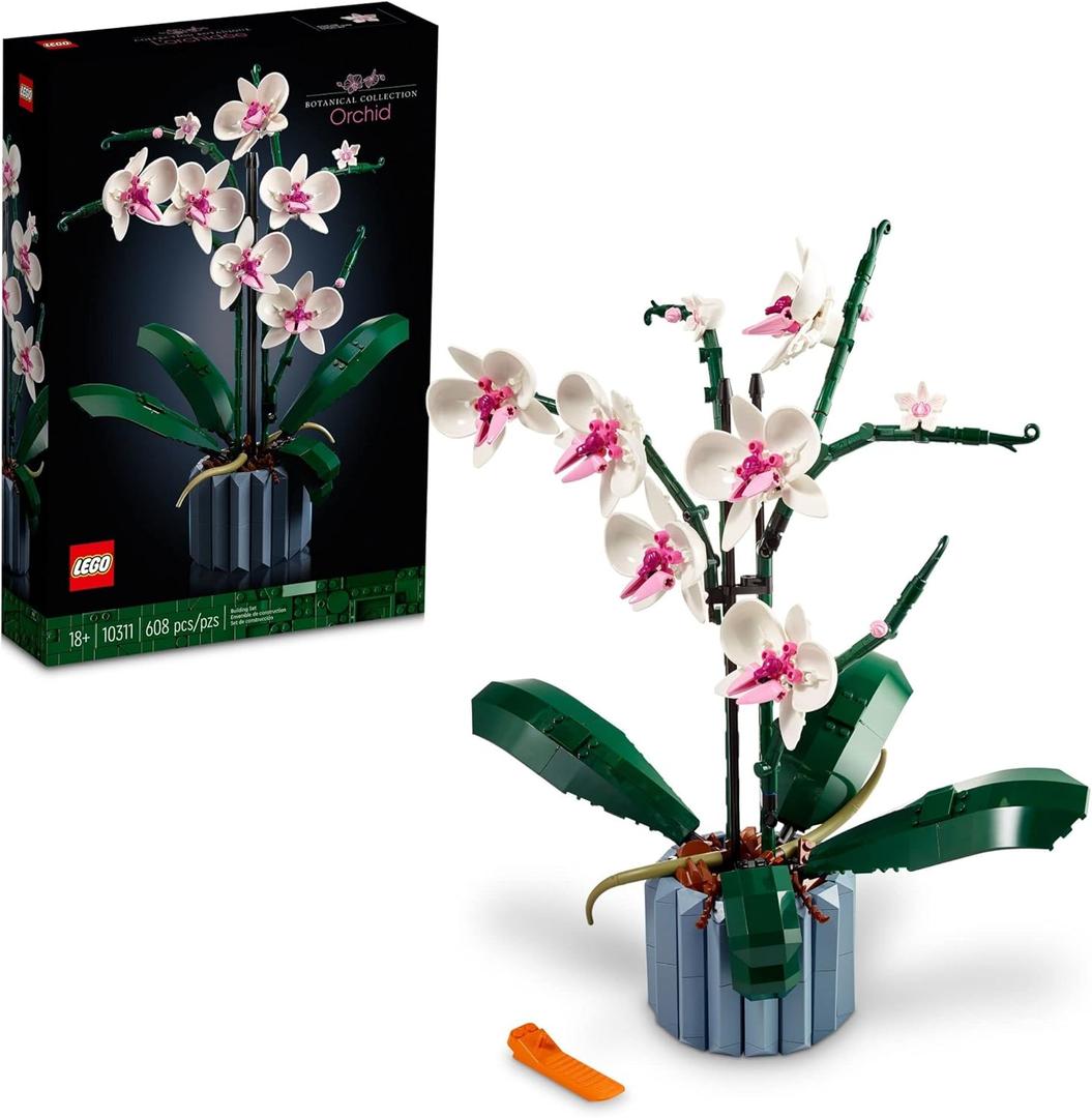 LEGO Botanicals Orchid - Artificial, Fake Indoor Flowers Building Set for Home, Kitchen, Desk Decoration, Adults Ages 18+ - Gift for Birthdays - 10311 (EXP 02/28/27)