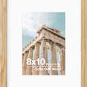 8x10 Solid Oak Wood Frame | 8x10 Picture Frame With Mat For 5x7 | Plexiglas And Hanging Hardware Included | Natural Oak, 1 Pack