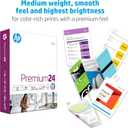 HP Printer Paper | 8.5 x 11 Paper | Premium 24 lb | 1 Ream - 500 Sheets | 100 Bright | Made in USA - FSC Certified | 112400R
