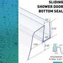 Sliding Shower Door Bottom Seal, 2 PCS 1/4" x 36" Sliding Shower Door Sweep for 1/4 Inch Glass, Frameless Glass Door Seal Strip Stop Shower Leaks and Create a Water Barrier