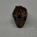 READAEER Skull Glasses Stand Holder, Creative Eyeglasses Holder, Sunglasses Spectacle Display Rack, Key Holder Resin Sculptures for Entryway, Home, Office, Desk, Nightstand (Bronze)